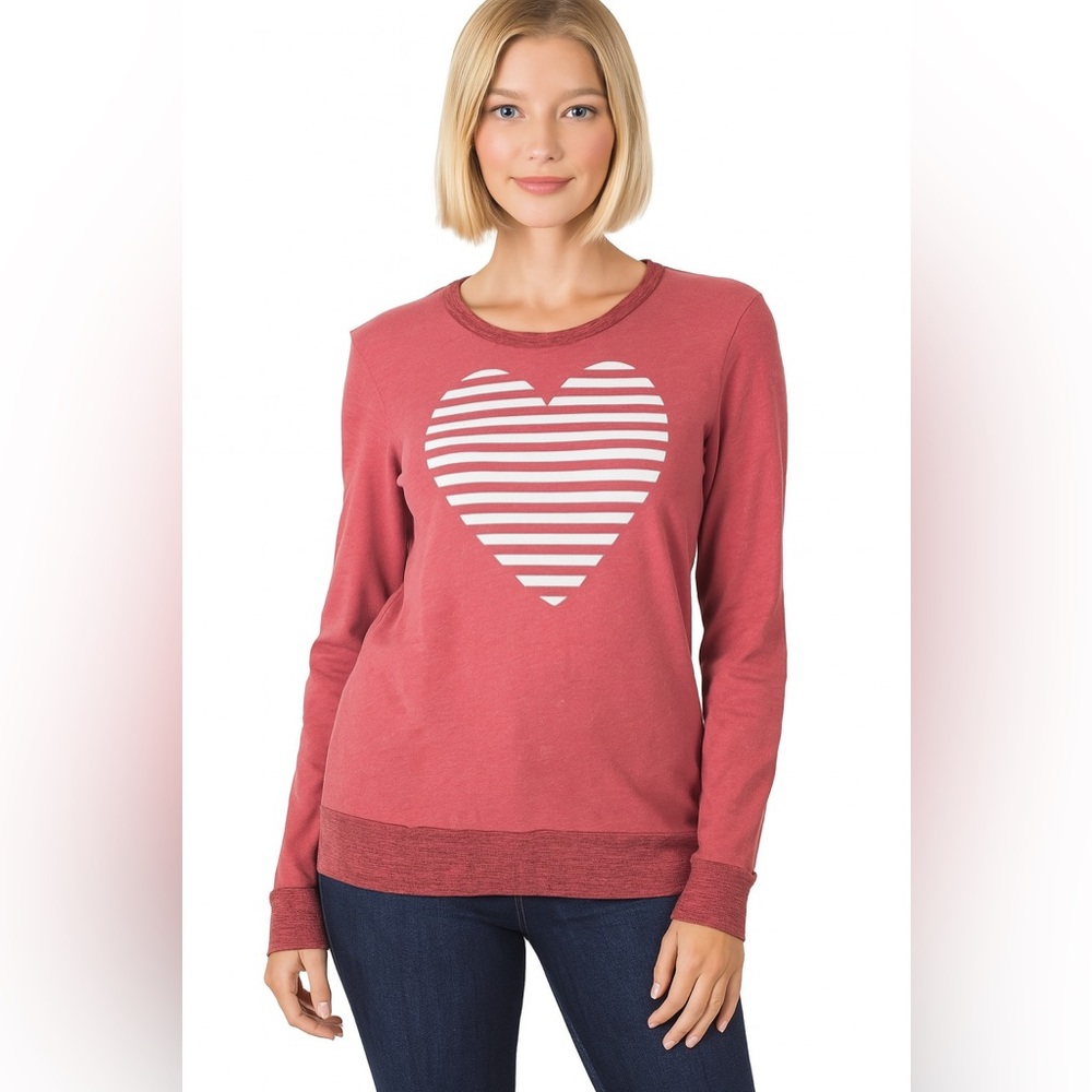 Sundry Relaxed Sweatshirt with Heart Design